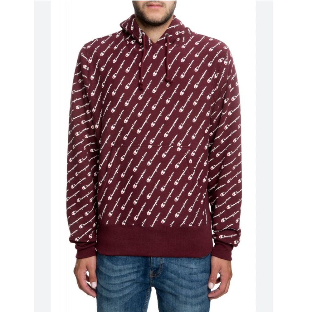 Champion Reverse Weave All Over Script Print Pull… - image 1